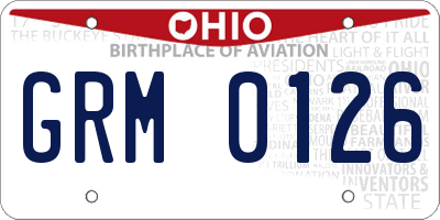 OH license plate GRM0126