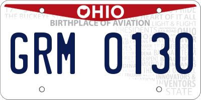 OH license plate GRM0130