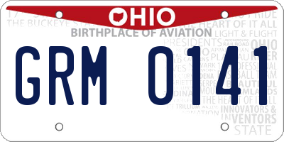 OH license plate GRM0141