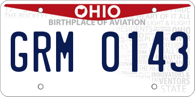 OH license plate GRM0143