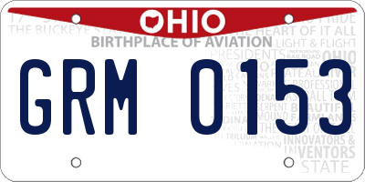 OH license plate GRM0153