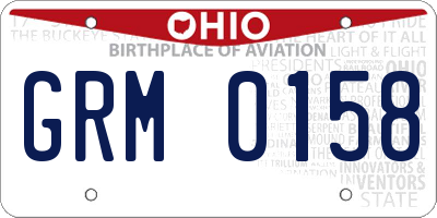 OH license plate GRM0158