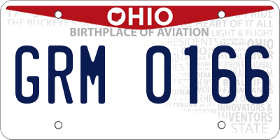 OH license plate GRM0166