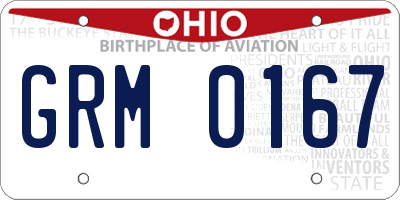 OH license plate GRM0167