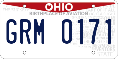 OH license plate GRM0171