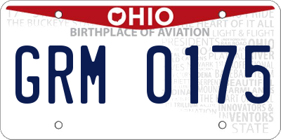 OH license plate GRM0175