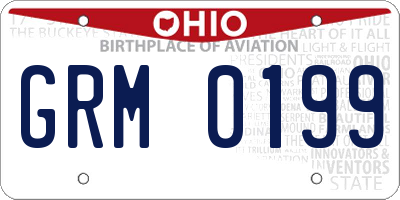 OH license plate GRM0199