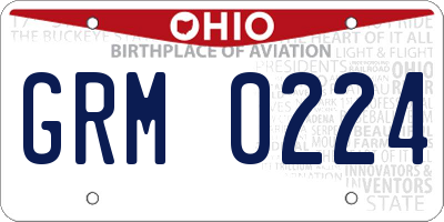 OH license plate GRM0224