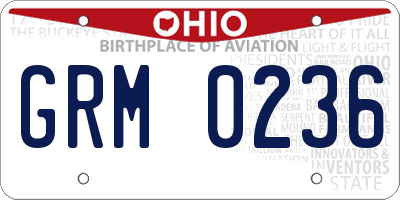 OH license plate GRM0236