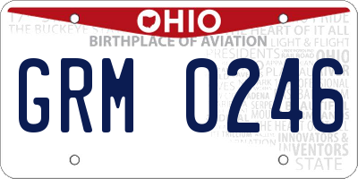 OH license plate GRM0246