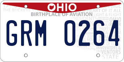 OH license plate GRM0264