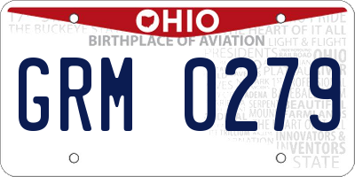 OH license plate GRM0279