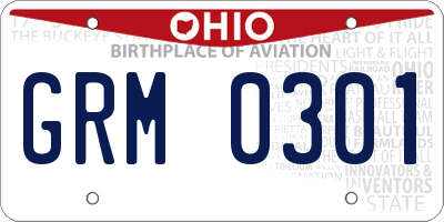 OH license plate GRM0301