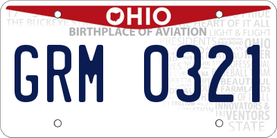 OH license plate GRM0321