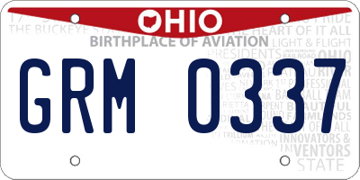 OH license plate GRM0337
