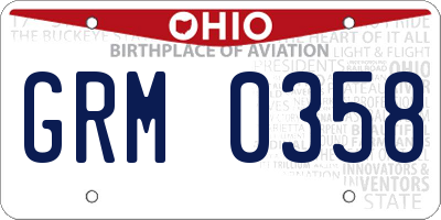 OH license plate GRM0358