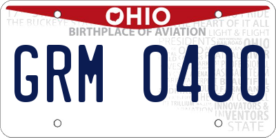 OH license plate GRM0400