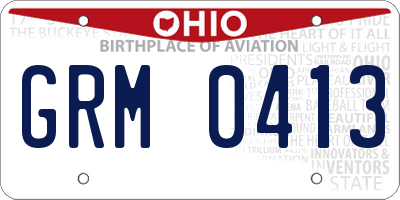 OH license plate GRM0413