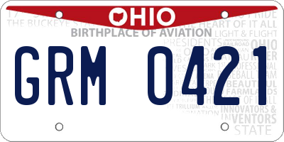 OH license plate GRM0421