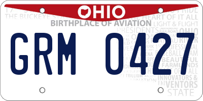 OH license plate GRM0427