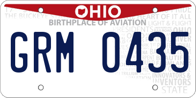 OH license plate GRM0435