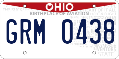 OH license plate GRM0438