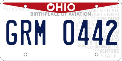 OH license plate GRM0442
