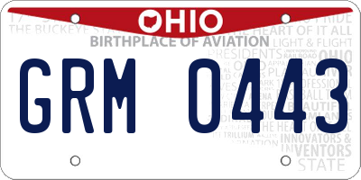 OH license plate GRM0443