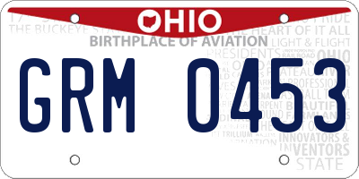 OH license plate GRM0453