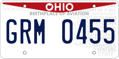 OH license plate GRM0455