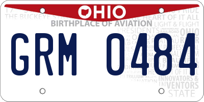 OH license plate GRM0484