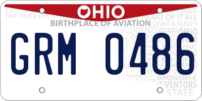 OH license plate GRM0486