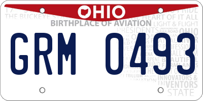 OH license plate GRM0493