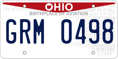 OH license plate GRM0498