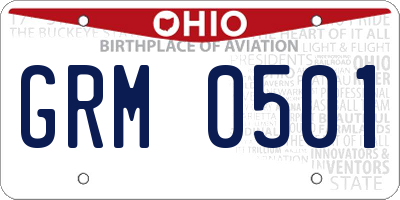 OH license plate GRM0501