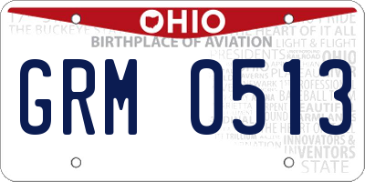 OH license plate GRM0513