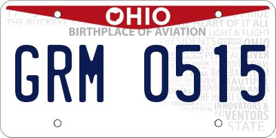 OH license plate GRM0515