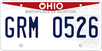 OH license plate GRM0526