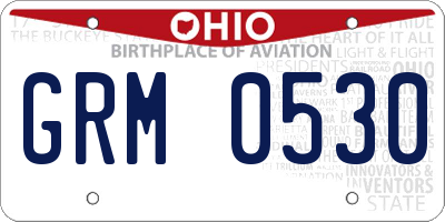 OH license plate GRM0530