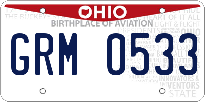 OH license plate GRM0533