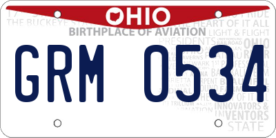 OH license plate GRM0534