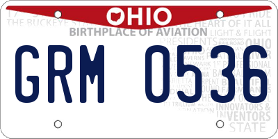 OH license plate GRM0536