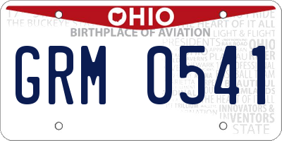OH license plate GRM0541