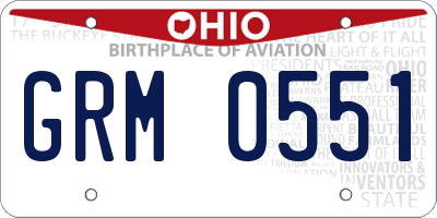 OH license plate GRM0551