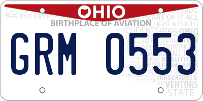 OH license plate GRM0553