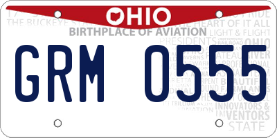 OH license plate GRM0555