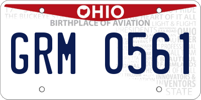 OH license plate GRM0561
