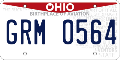 OH license plate GRM0564