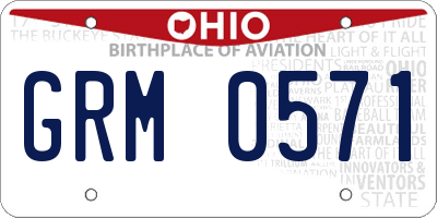 OH license plate GRM0571