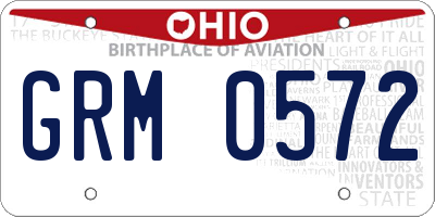 OH license plate GRM0572